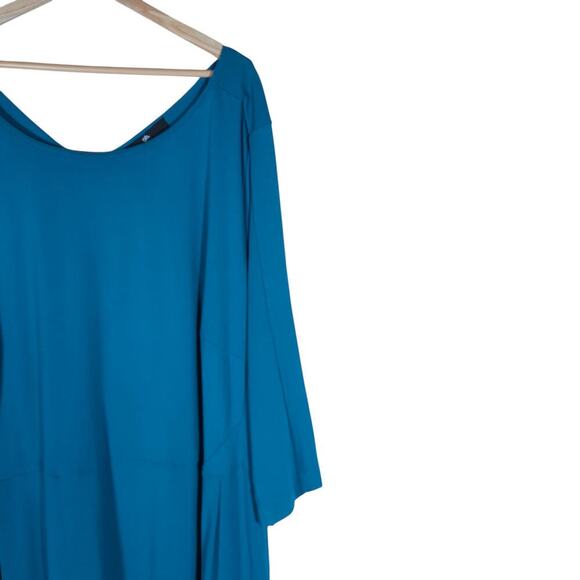 GB X Amanda Uprichard Womens Dress 4X Blue Long Sleeve Scoop Neck Minimalist - Picture 2 of 15